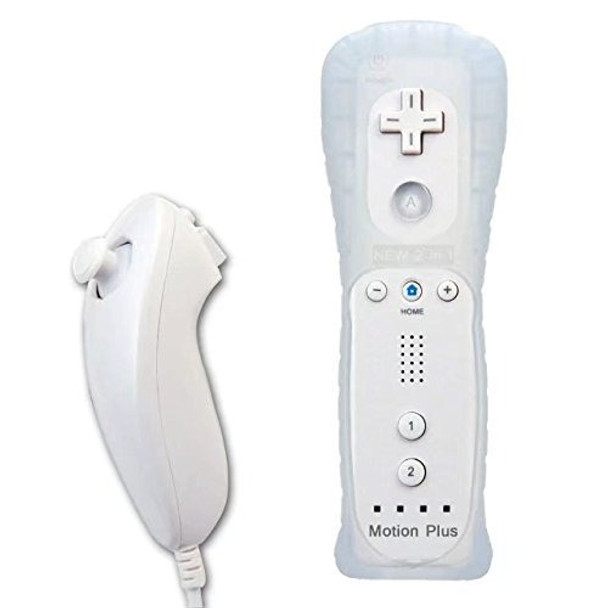 Jahyshow Mando A Distancia Blanco Y Nunchuck Para Nintendo W 0