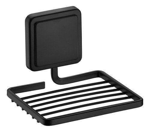 Saboneteira Porta Sabonete Banheiro Adesivo Preto Fosco 0