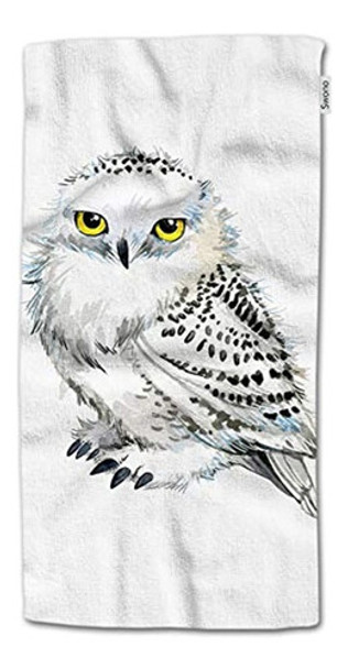 Hgod Designs Toallas De Mano De Búho, Lindo Animal De Acuare 0