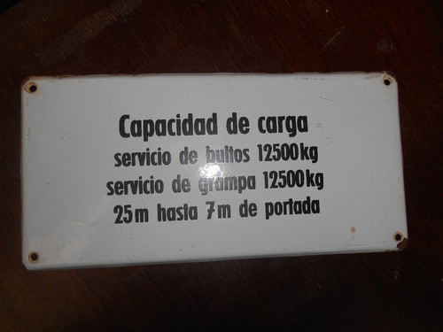 Antigua Chapa Esmaltada Capacidad De Carga 0