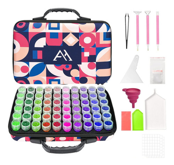 Pintura Diamante Accesorios Estuche C/ Cierre,60 Fcos Negro 0