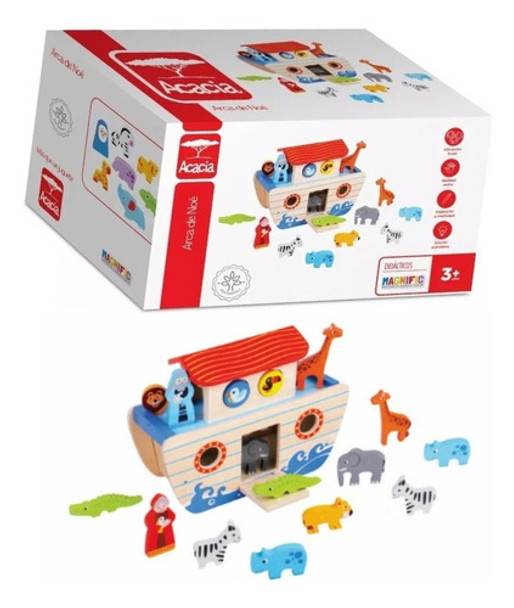 Juego Arca De Noe De Madera Acacia La Kobra 2288 0