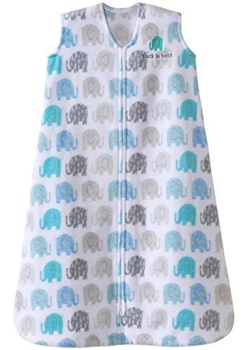 Halo Sleepsack Microfleece Elephant Texture Grey Pequeño 0