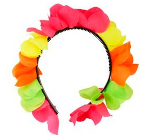 Vincha Flores Multicolor Primavera Cotillon Carioca Fluo 0