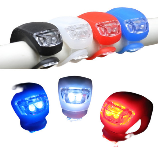 Caucho De Silicona Bicicleta Delantero Trasero Luces Bicicle 0