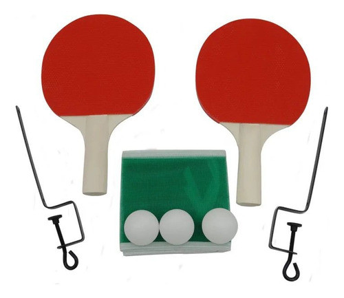 Kit Ping Pong 2 Raquetes 3 Bolinhas Com Rede Moderno 0