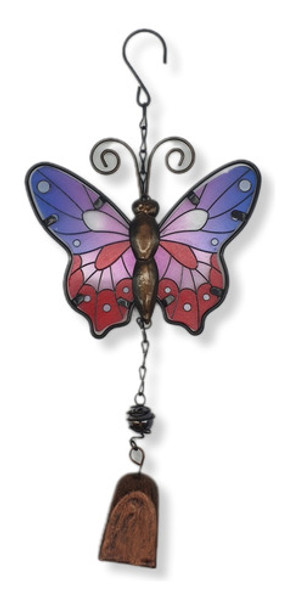 Móvil Mariposa. Metal Y Vidrio. Con Campana. 3 Colores 0