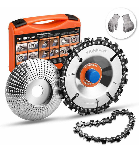 Pack 2 Discos De Talla Y Molienda De Madera + Cadena - 5/8 0