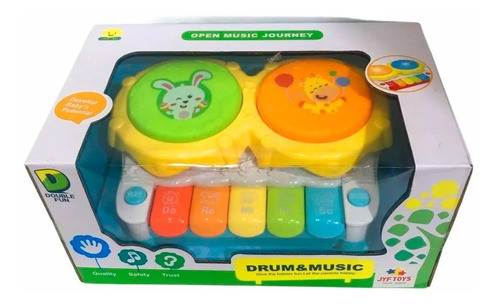 Tambor Bongo C/ Luz Y Sonido Juguete Teclas De Piano 0