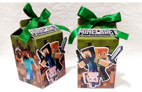 Cajitas Milk De Minecraft 3d ×10souvenirs 0