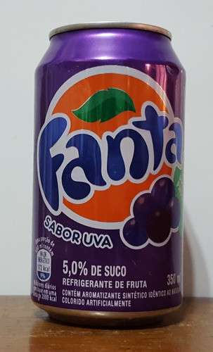 Lata Fanta Uva 2015 350 Ml Brasil Vacía 0