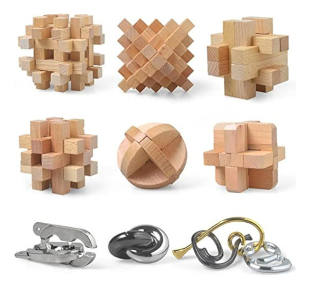Actpo Rompecabezas De Madera Y Rompecabezas De Metal Regalo 0