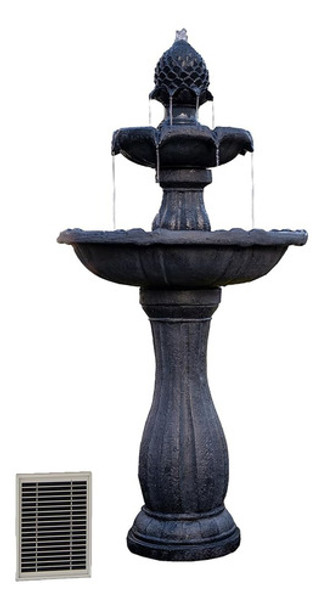 Fuente De Agua Solar De 2 Niveles De Fibra De Vidrio/resina 0