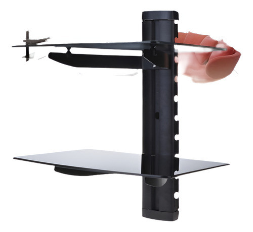 2 Estante Doble Vidrio Estante Pared Soporte Bajo Componente 0