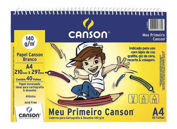 Caderno A4 Canson 140g Meu Primeiro Canson 40 Folhas 0