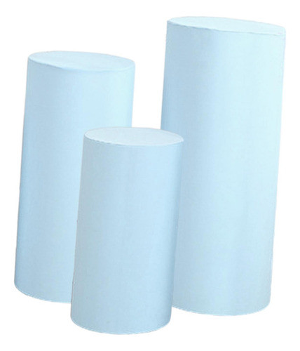 3 Tampas Do Plinto Do Cilindro Dos Pces, Tampas Azul Claro 0