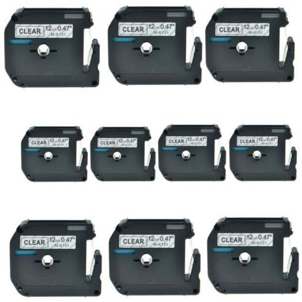 10pk Mk131 M-k131 Negro Sobre Cinta Etiqueta Clara Para Brot 0