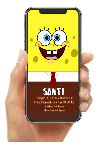 Invitación Digital Prediseñada Bob Esponja 0