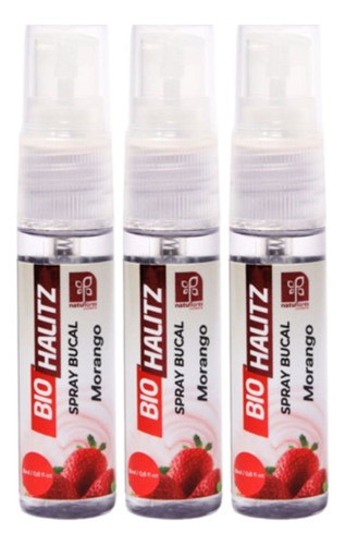 Spray Bucal Morango Bio Halitz 18ml Natuflores Kit 3un 0