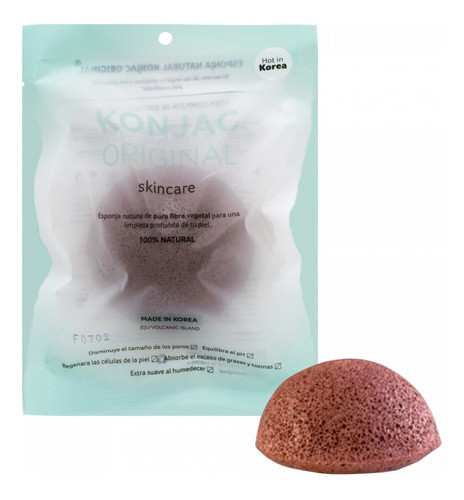 Konjac Esponja Natural Limpieza Facial Arcilla Roja 6c 0