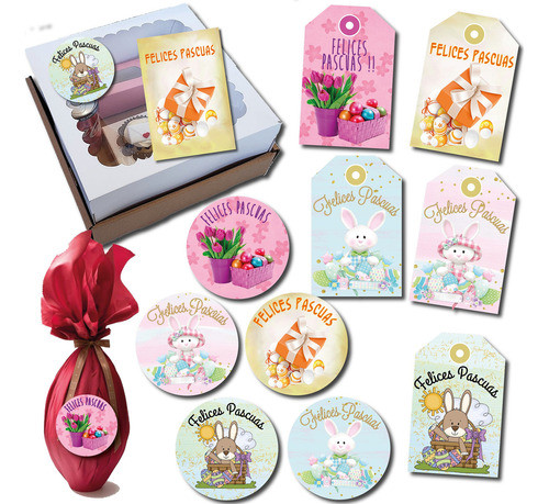 Kit Imprimible Pascuas - Tags, Círculos Y Tarjetas 0