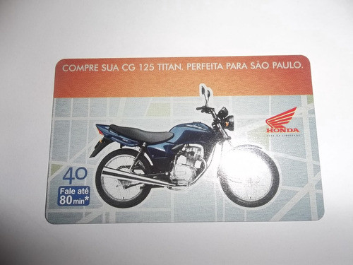 Cartão Telefônico Honda Telefônica 40un 0