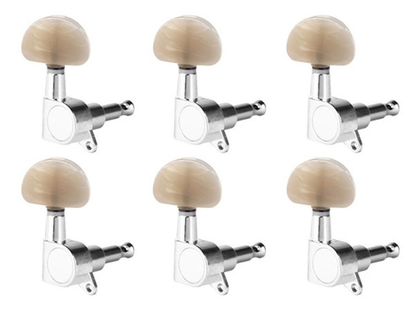 Tarraxa P/ Violão Aço Ronsani Mhv-700m 3+3 Cromada + Perola 0