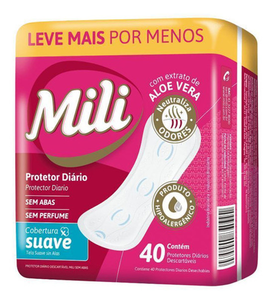 Absorvente Protetor Diário Mili - Pacote Com 40 Unidades 0