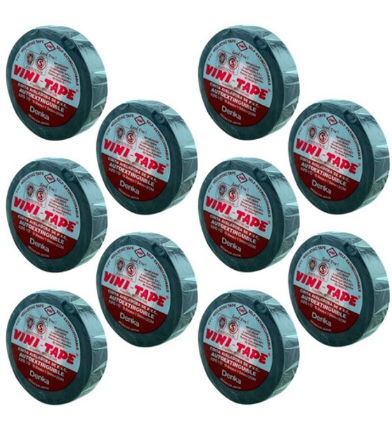 Cinta Pvc Aisladora 20 Mts Negro Vini Tape Pack X 10 Rollos 0 Cinta Pvc Aisladora 20 Mts Negro Vini Tape Pack X 10 Rollos 0