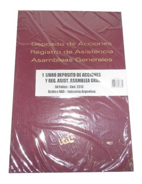 Libro Deposito De Acc. Y Registro De Asistencia Rab ( 2313 ) 0