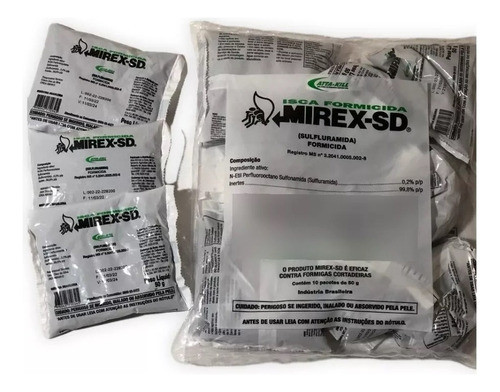 Kit C/ 10 Formicidas Iscas Formigas Mirex-sd 500gr 10x50g 0