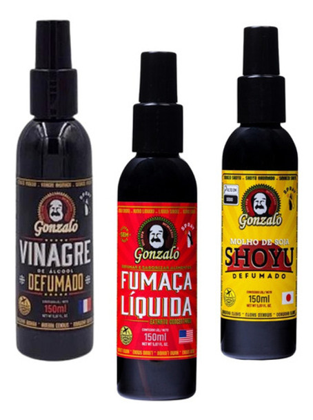 Kit - Vinagre, Fumaça, Shoyu Defumado Gonzalo 150ml Spray 0 Kit - Vinagre, Fumaça, Shoyu Defumado Gonzalo 150ml Spray 0