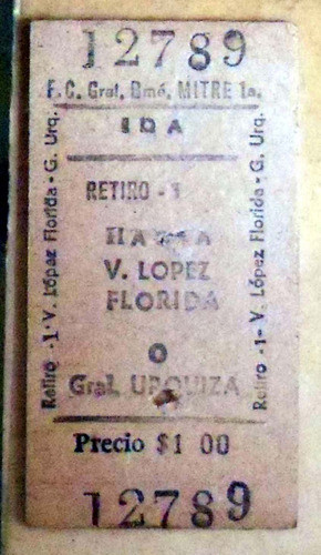 Antiguo Boleto Tren C.197?. 0