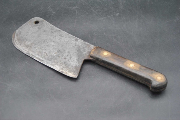 Antigua Hacha Cocina Hierro Pieza Entera Viejo Vintage 0