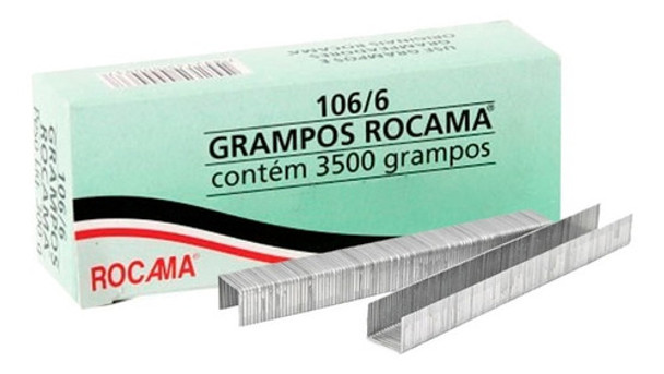 Caixa C/ 3500 Grampos 6mm 106-6 Polidos P/ Grampeador Rocama 0