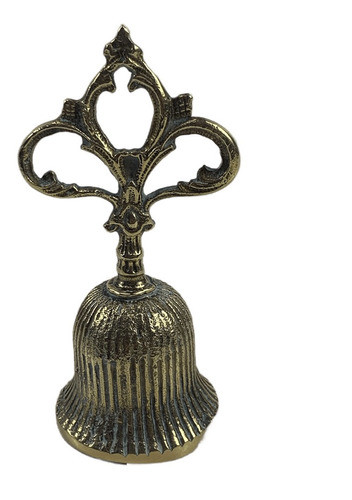 Antigo Sino Sineta De Mao Em Bronze 13cm 0