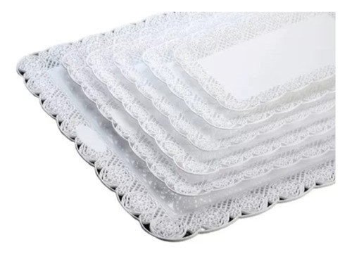 Bandeja Plastica Calada Blonda Rectangular 1/4kg X Unidad 0