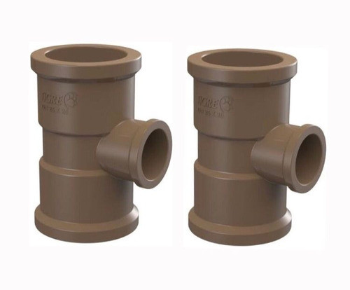 Tee Pvc 50x32 Soldável Tigre Kit Com 2 0