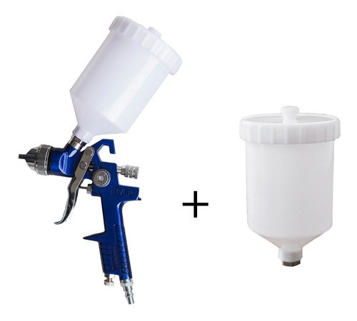 Pistola Pintar Hvlp Soplete Gravedad Neumática Aire+repuesto 0