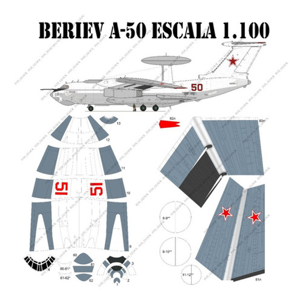 A 50 Beriev  Escala 1.100 Papercraft 0