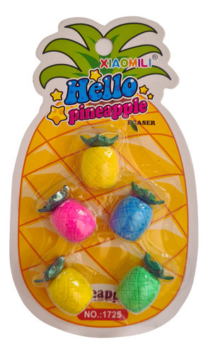 Pacote De Borracha Escolar Mini Abacaxi Fofa Criativa Kawaii 0