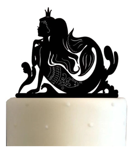 Cake Topper Adorno Torta Cumple Sirena Personalizado 0