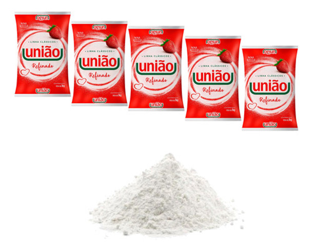 Açúcar Refinado União - 1kg Kit 5 0