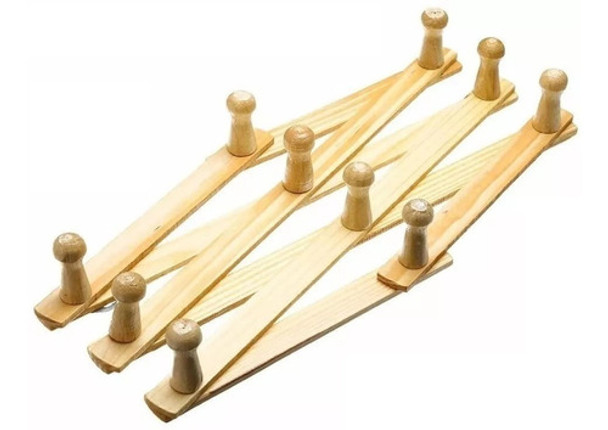 Perchero Pared Puerta Extensible 10 Ganchos Madera Resiste 0