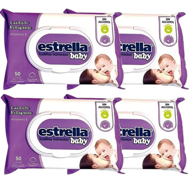 Toallitas Humedas Estrella Baby Lilas X 200 Unidades 0