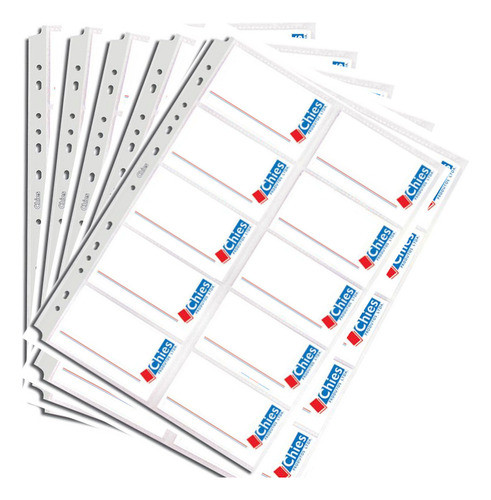 Refil Porta Cartões Telefonicos Adesivos 100 Plásticos Chies 0