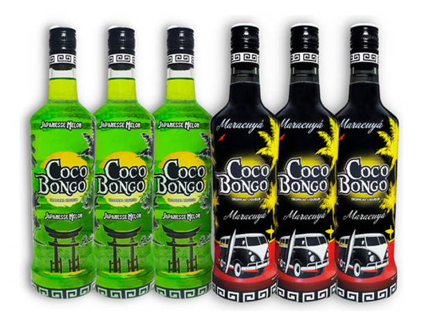 Mix Licor Coco Bongo 3u Maracuyá + 3u Japanesse Melón 750ml 0