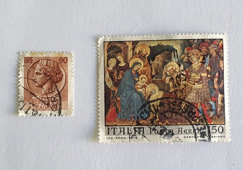 2 Estampillas De Italia 0