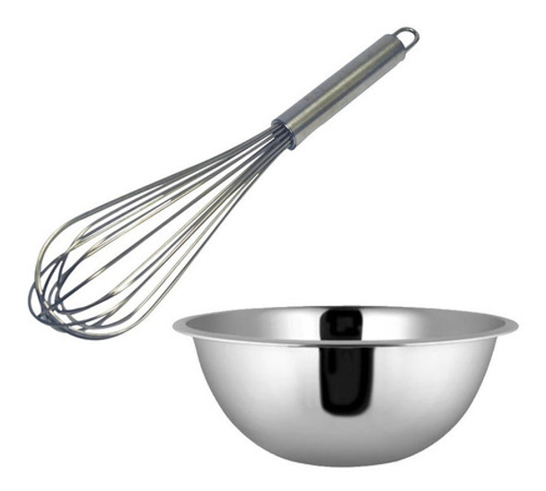 Fue Batedor De Claras 100% Inox + Tigela Bowl Inox 2,5 Lts 0 Fue Batedor De Claras 100% Inox + Tigela Bowl Inox 2,5 Lts 0