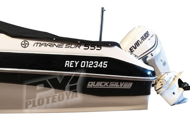Calco Matricula Embarcacion Lancha Barco Rey X 2 - Ploteoya! 0
